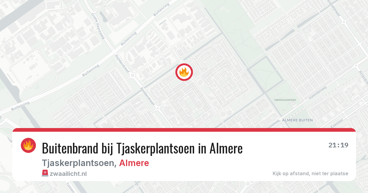 Buitenbrand bij Tjaskerplantsoen in Almere — 4 aug 2026
