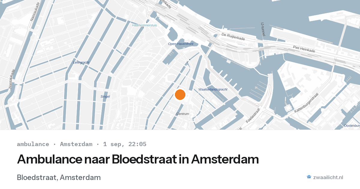 Ambulance naar Bloedstraat in Amsterdam — 1 sep 2026