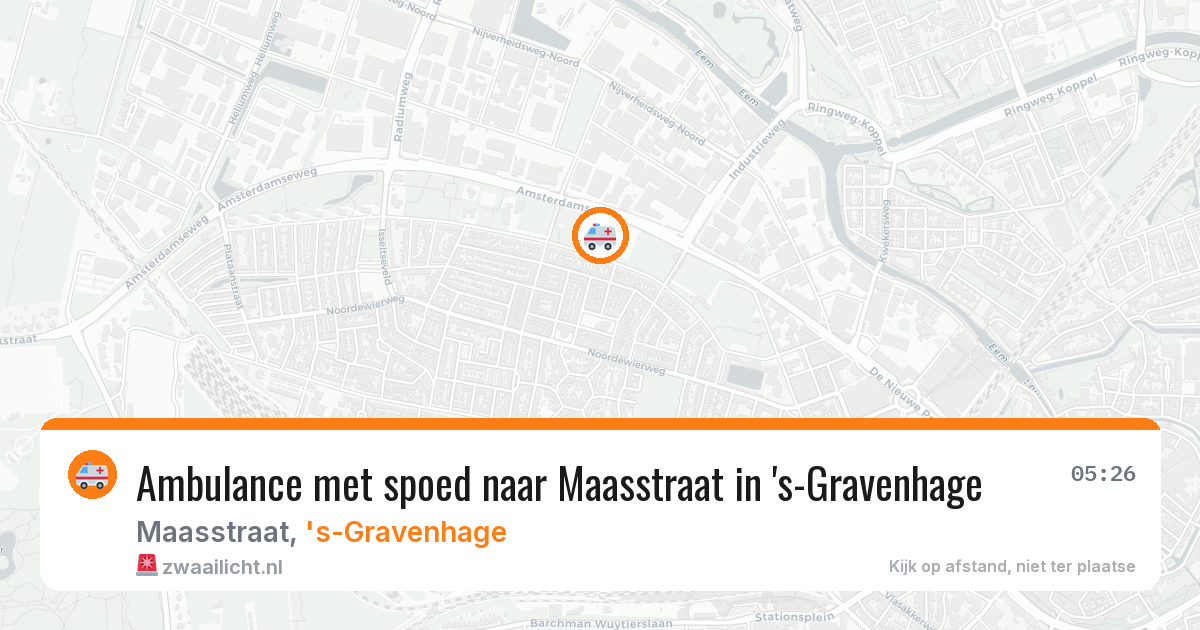 Ambulance met spoed naar Maasstraat in 's-Gravenhage — 22 mrt 2026