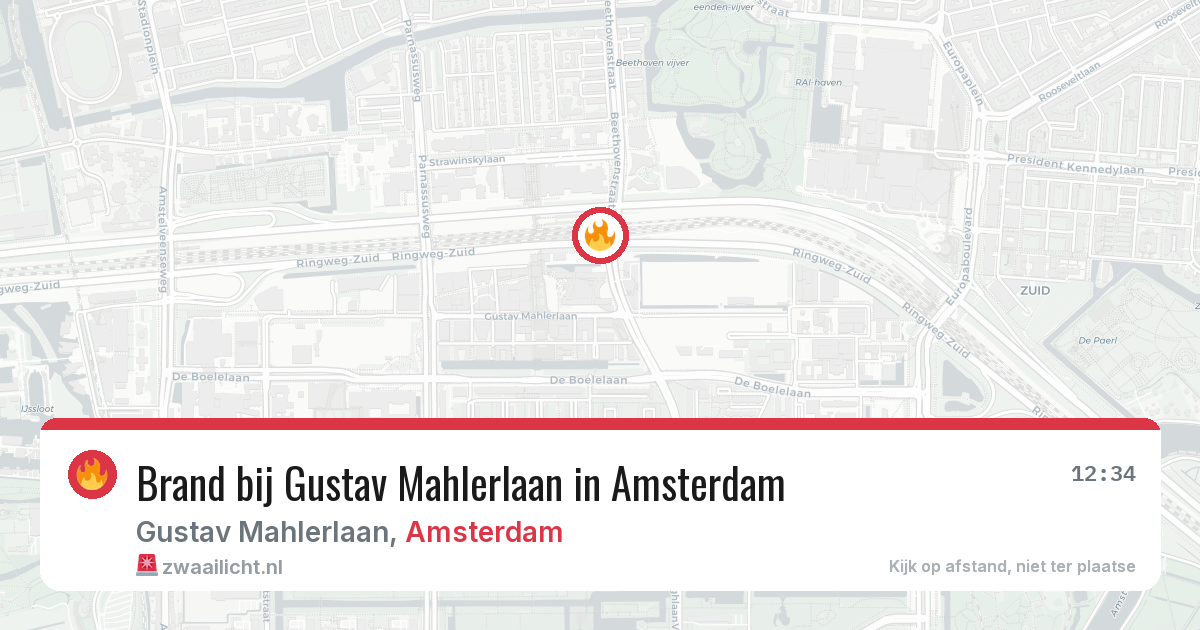 Brand bij Gustav Mahlerlaan in Amsterdam — 6 jun 2026