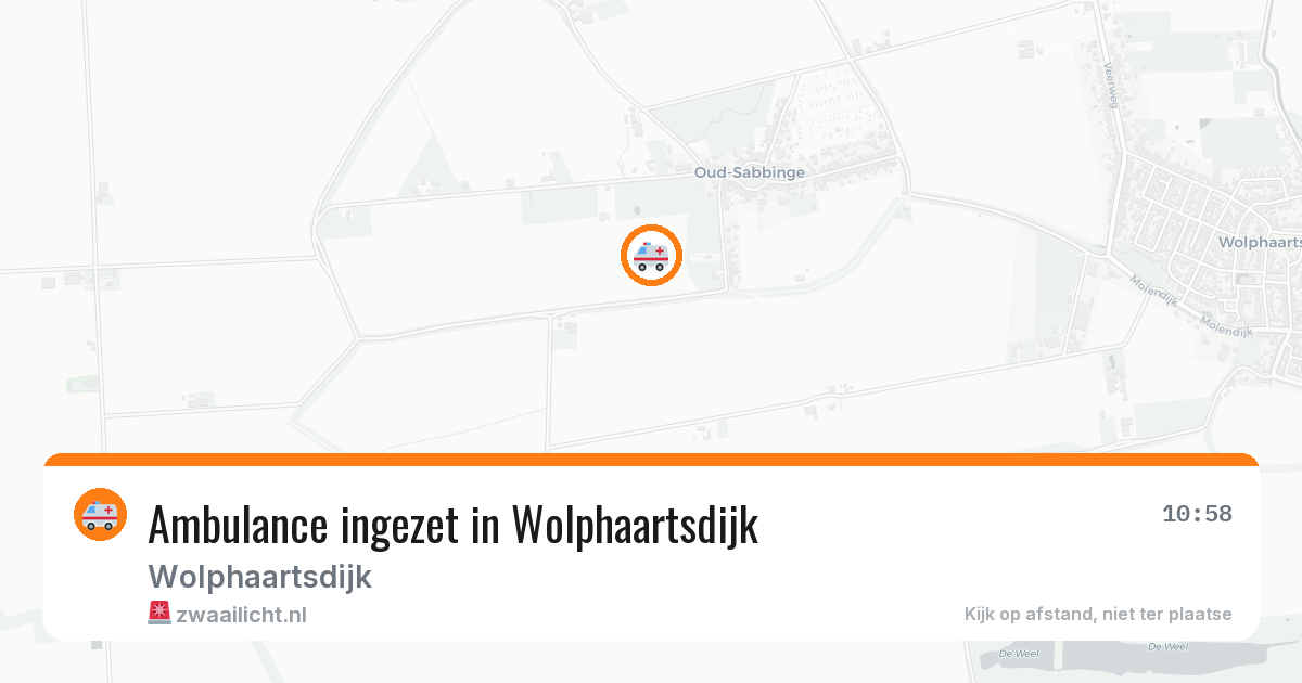 Ambulance ingezet in Wolphaartsdijk — 14 aug 2026