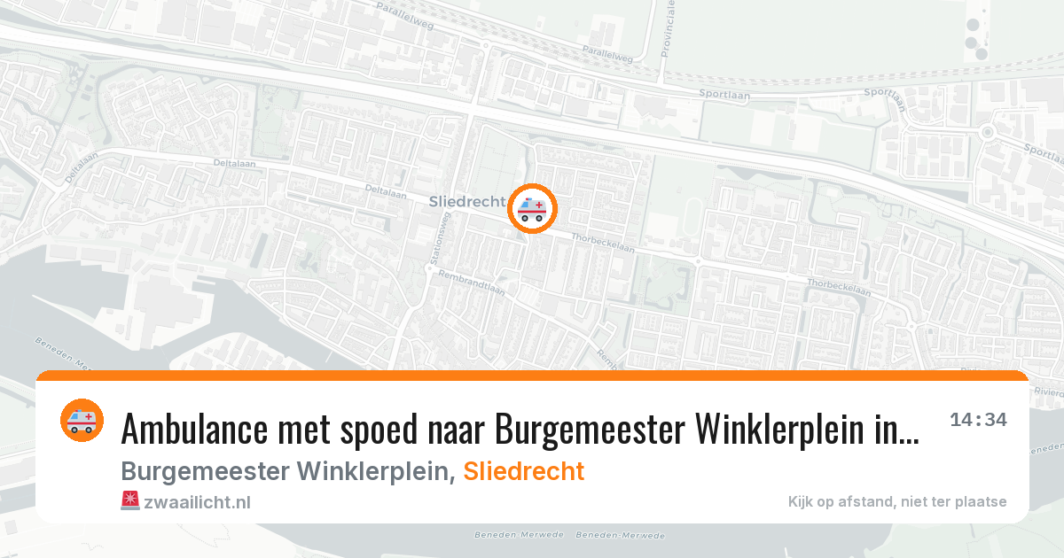 Ambulance met spoed naar Burgemeester Winklerplein in Sliedrecht — 25 jul 2026