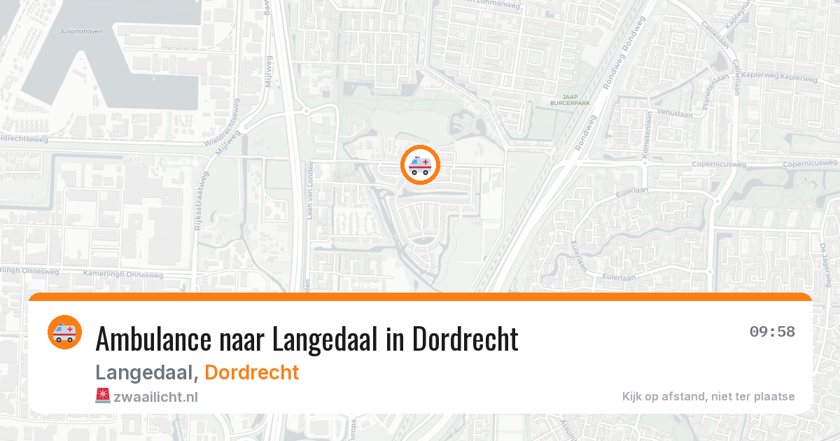 Ambulance naar Langedaal in Dordrecht — 6 aug 2026