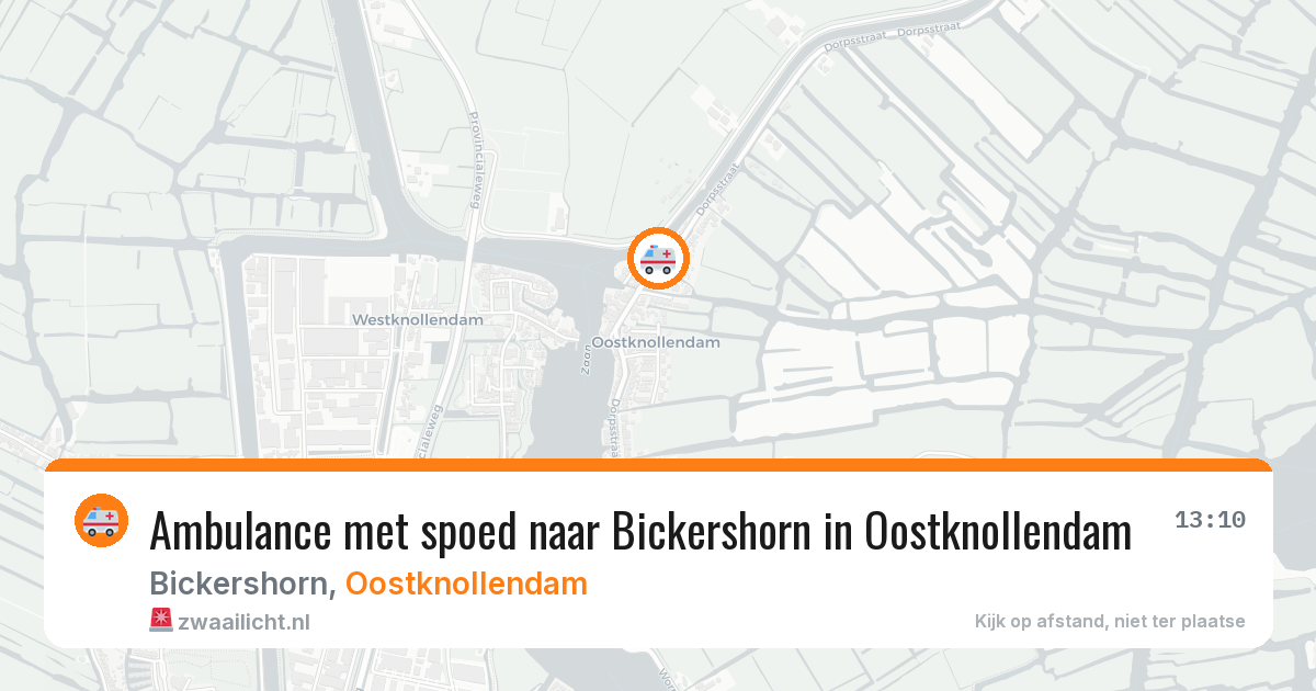 Ambulance met spoed naar Bickershorn in Oostknollendam — 23 jul 2026
