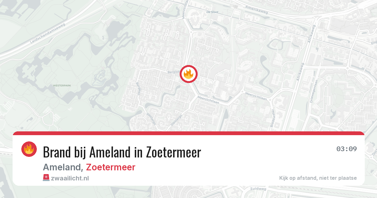 Brand bij Ameland in Zoetermeer — 4 apr 2026