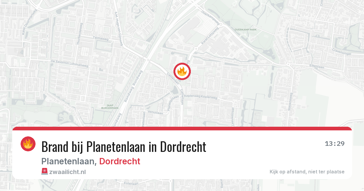 Brand bij Planetenlaan in Dordrecht — 5 aug 2026