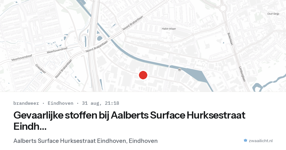 Gevaarlijke stoffen bij Aalberts Surface Hurksestraat Eindhoven in Eindhoven — 31 aug 2026