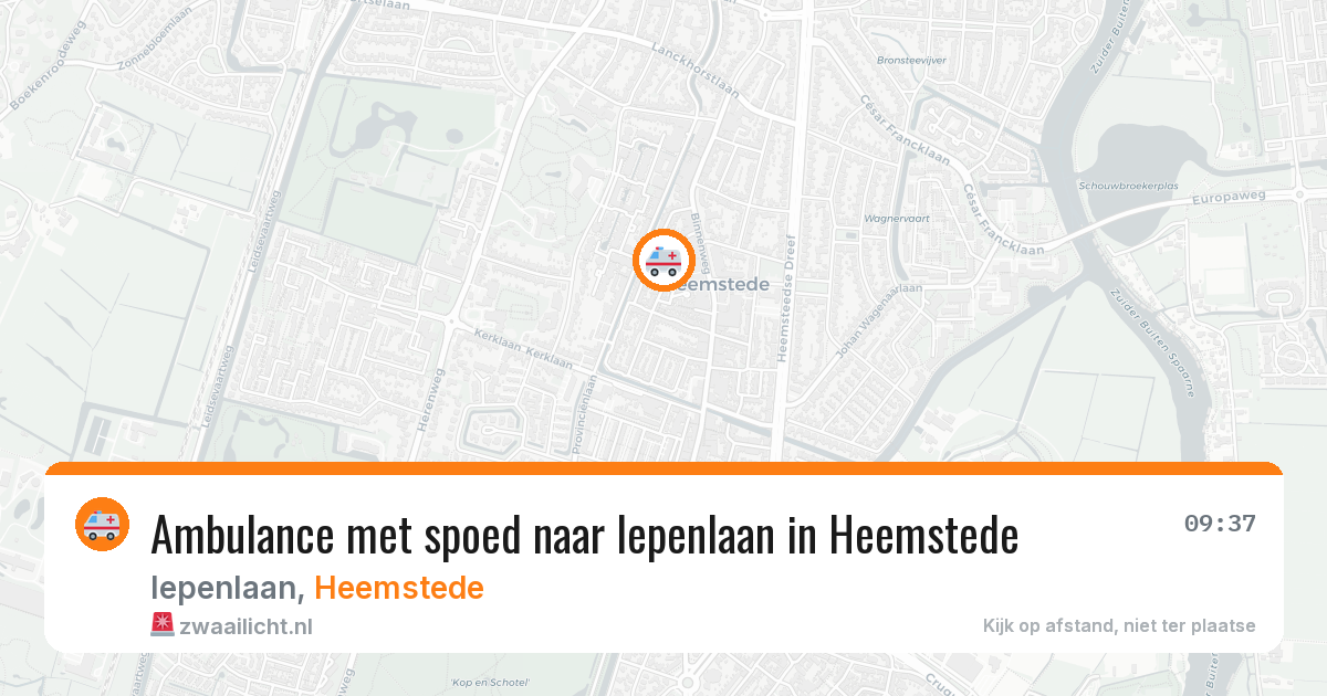 Ambulance met spoed naar Iepenlaan in Heemstede — 15 jun 2026
