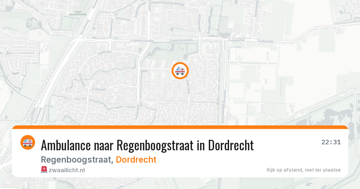 Ambulance naar Regenboogstraat in Dordrecht — 12 apr 2026