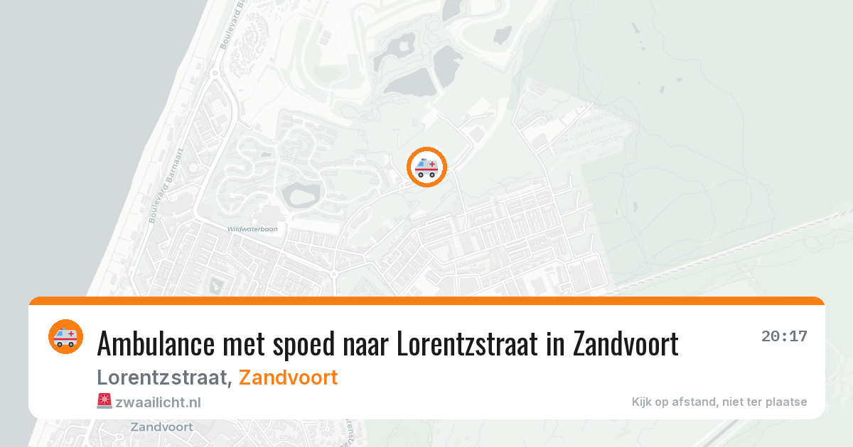 Ambulance met spoed naar Lorentzstraat in Zandvoort — 20 jun 2026