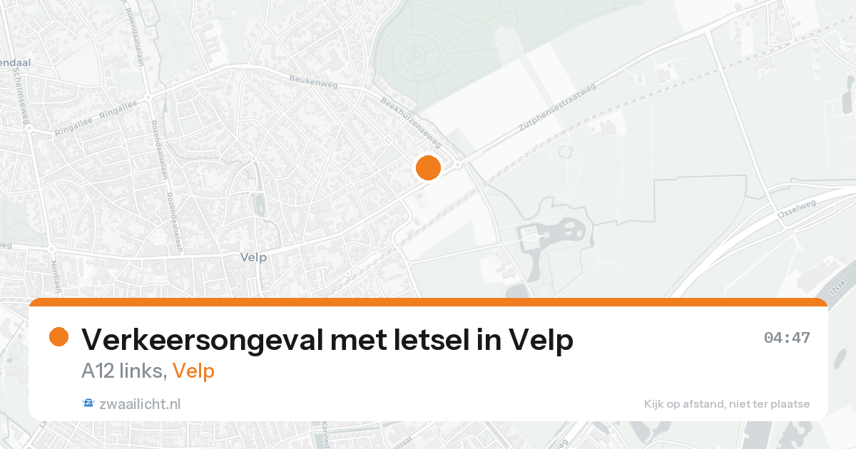 Verkeersongeval met letsel in Velp — 22 aug 2026