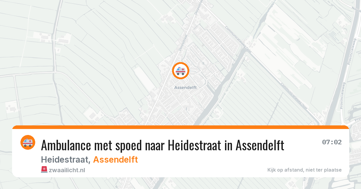Ambulance met spoed naar Heidestraat in Assendelft — 24 jul 2026