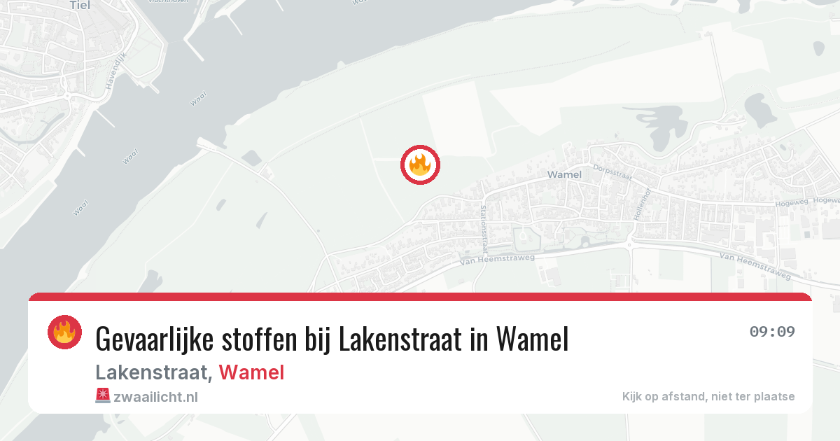 Gevaarlijke stoffen bij Lakenstraat in Wamel — 22 jul 2026