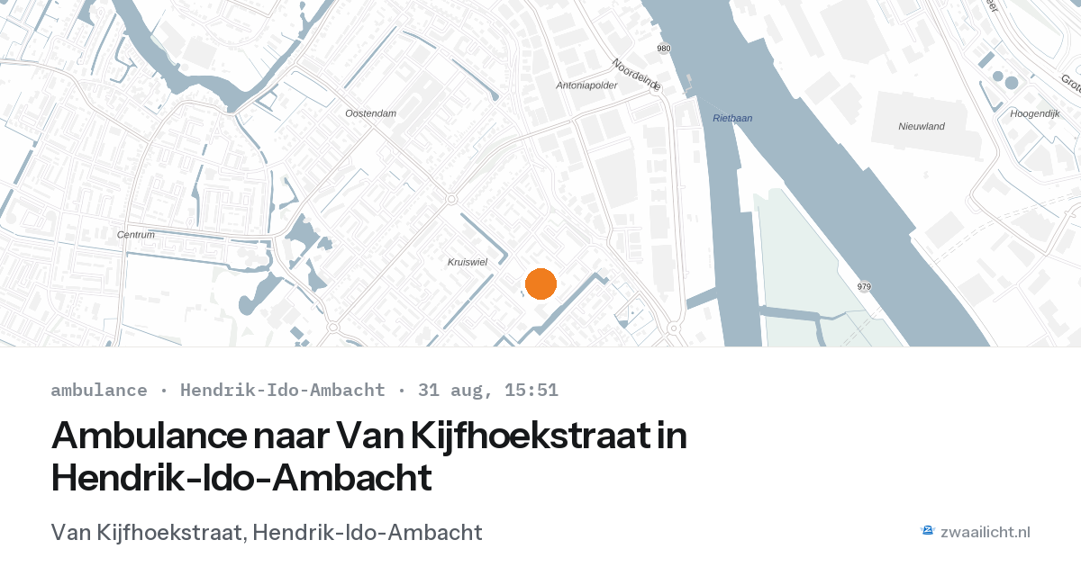 Ambulance naar Van Kijfhoekstraat in Hendrik-Ido-Ambacht — 31 aug 2026