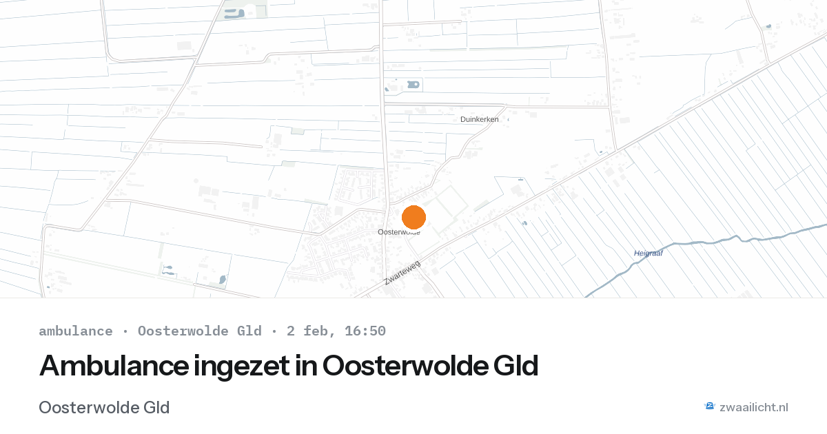 Ambulance ingezet in Oosterwolde Gld — 2 feb 2026