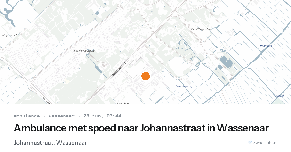 Ambulance met spoed naar Johannastraat in Wassenaar — 28 jun 2026