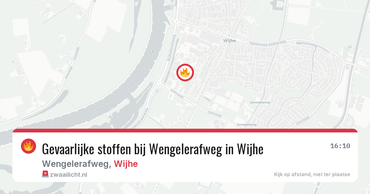 Gevaarlijke stoffen bij Wengelerafweg in Wijhe — 18 jul 2026