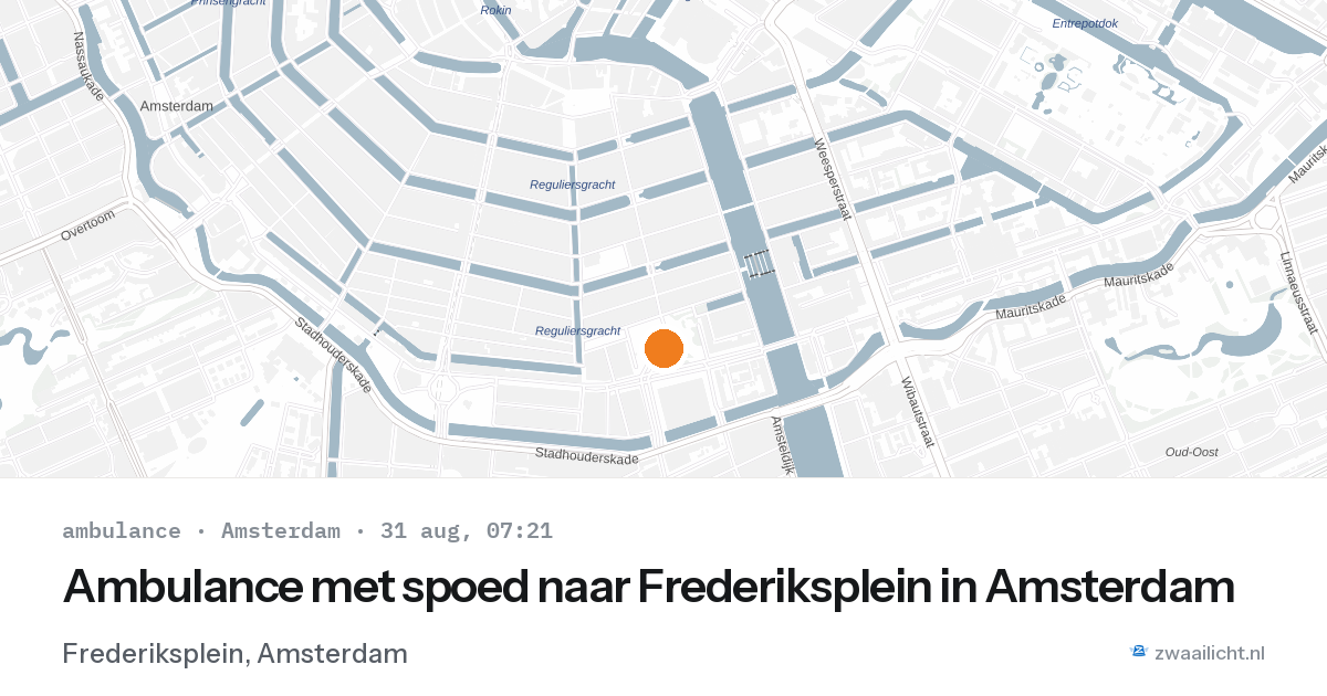 Ambulance met spoed naar Frederiksplein in Amsterdam — 31 aug 2026