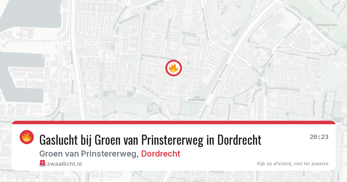 Gaslucht bij Groen van Prinstererweg in Dordrecht — 5 apr 2026