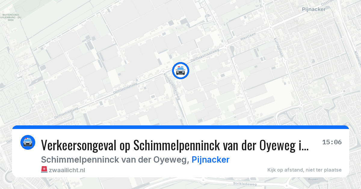 Verkeersongeval op Schimmelpenninck van der Oyeweg in Pijnacker — 1 apr 2026