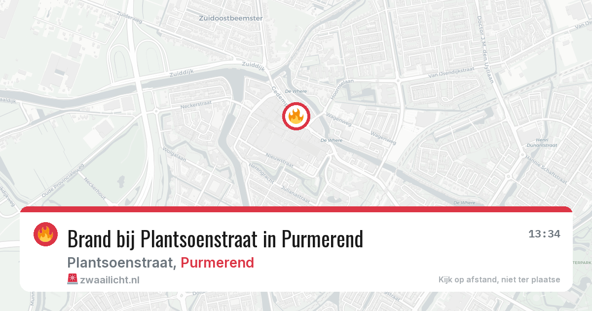 Brand bij Plantsoenstraat in Purmerend — 28 jun 2026