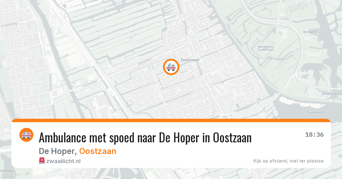 Ambulance met spoed naar De Hoper in Oostzaan — 13 aug 2026