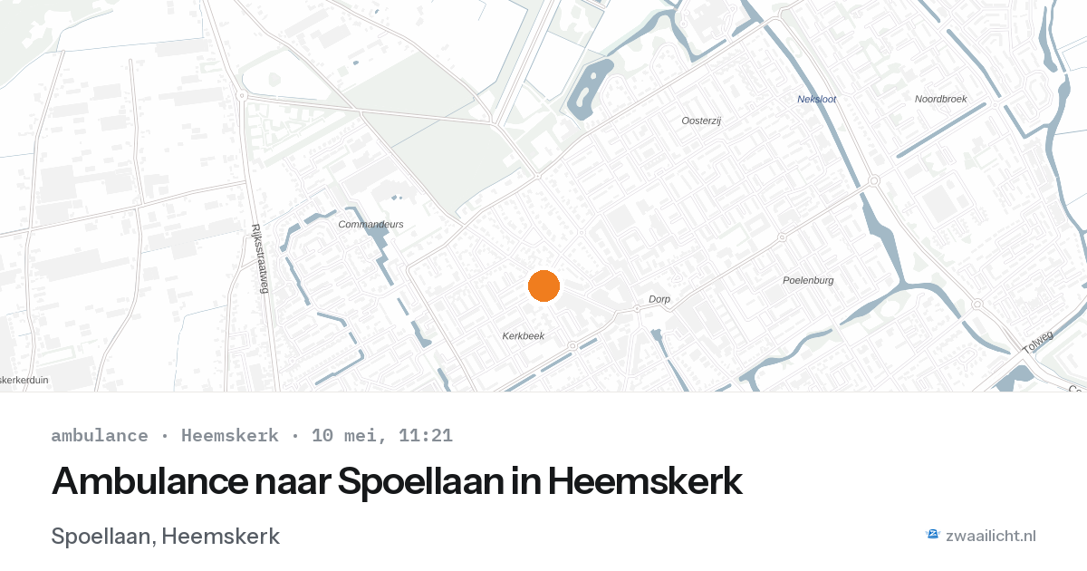Ambulance naar Spoellaan in Heemskerk — 10 mei 2026