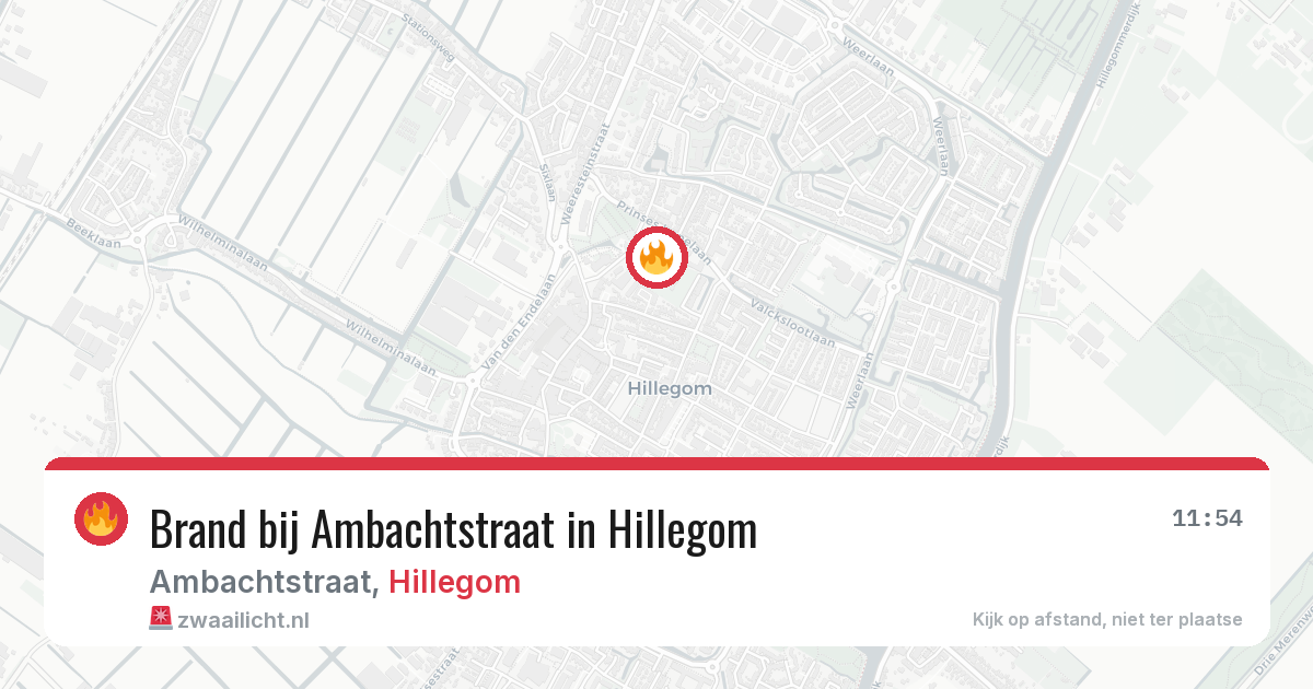 Brand bij Ambachtstraat in Hillegom — 29 jan 2026
