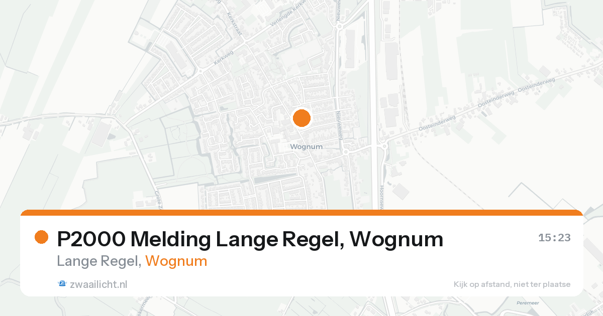 P2000 Melding Lange Regel, Wognum — 7 feb 2026