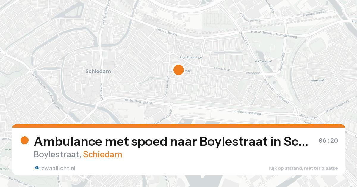 Ambulance met spoed naar Boylestraat in Schiedam — 23 aug 2026