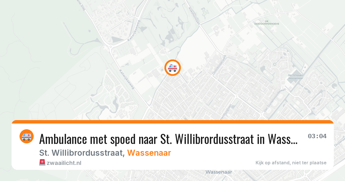 Ambulance met spoed naar St. Willibrordusstraat in Wassenaar — 1 aug 2026