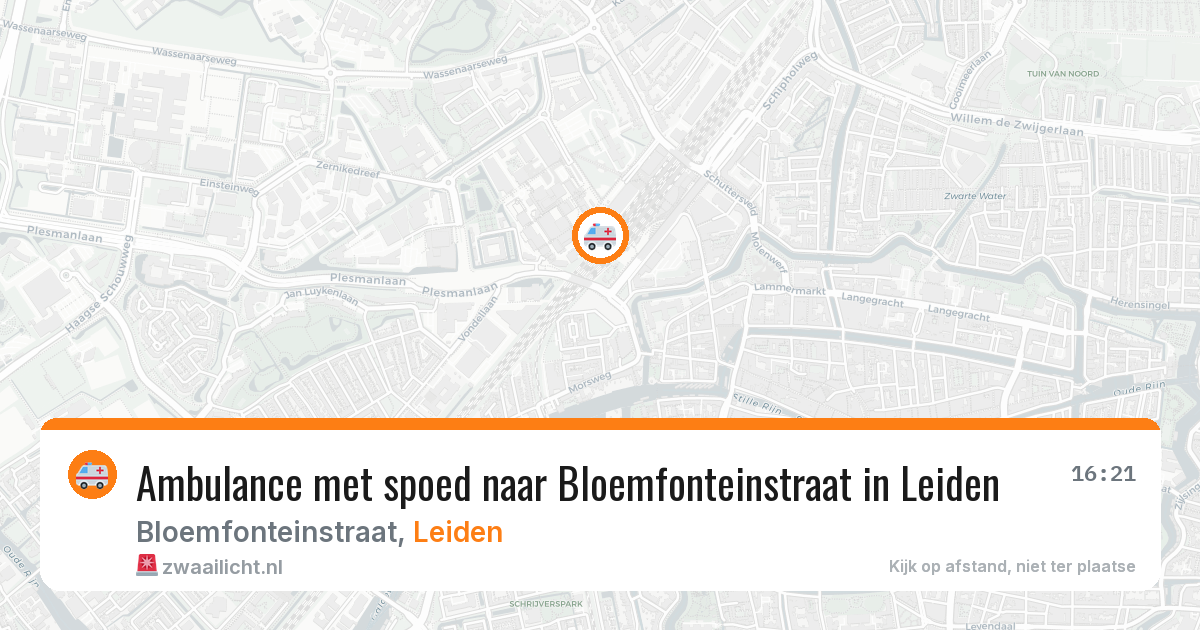 Ambulance met spoed naar Bloemfonteinstraat in Leiden — 2 aug 2026