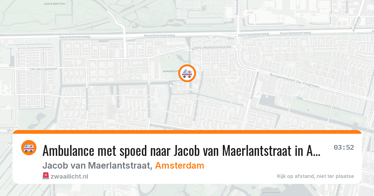 Ambulance met spoed naar Jacob van Maerlantstraat in Amsterdam — 27 mei 2026