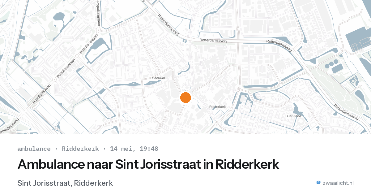 Ambulance naar Sint Jorisstraat in Ridderkerk — 14 mei 2026