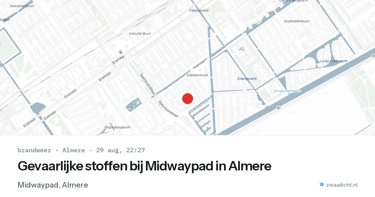 Gevaarlijke stoffen bij Midwaypad in Almere — 29 aug 2026