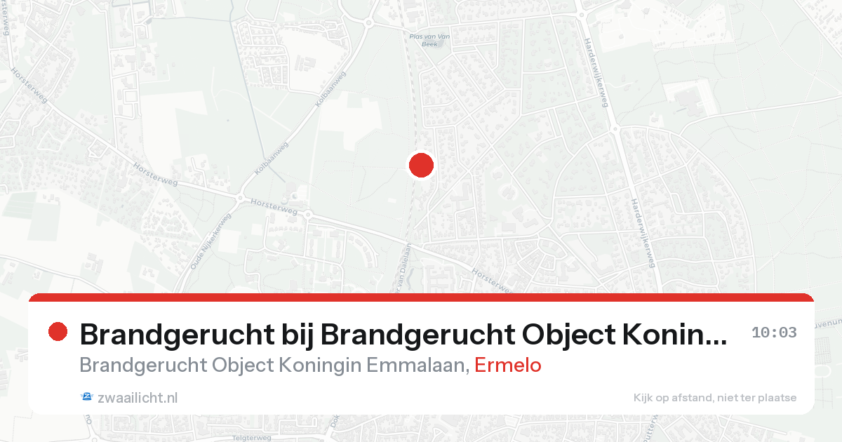 Brandgerucht bij Brandgerucht Object Koningin Emmalaan in Ermelo — 31 jan 2026