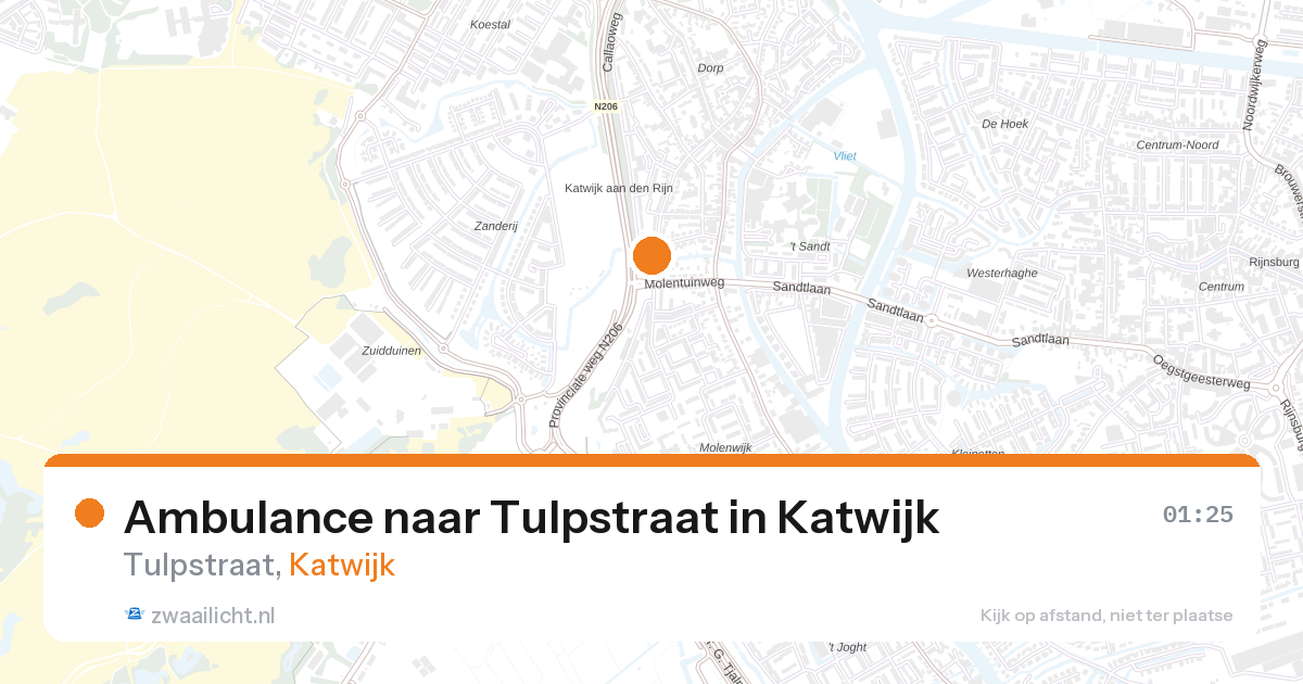 Ambulance naar Tulpstraat in Katwijk — 26 aug 2026