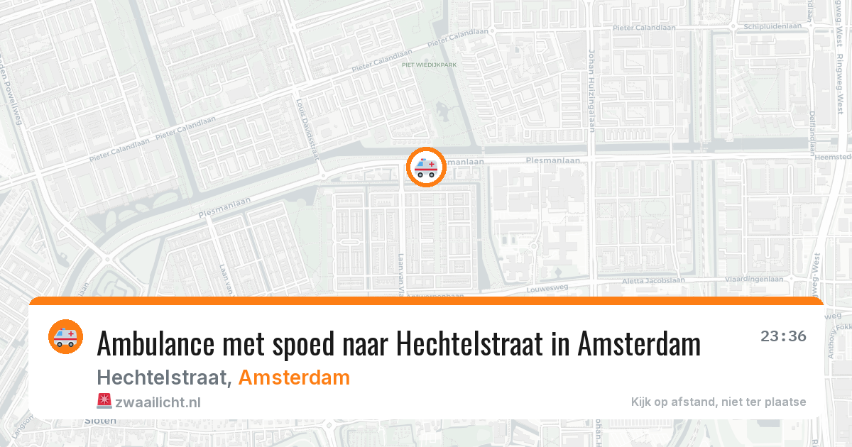 Ambulance met spoed naar Hechtelstraat in Amsterdam — 4 jun 2026
