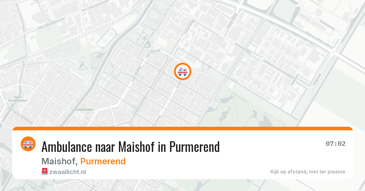 Ambulance naar Maishof in Purmerend — 10 aug 2026