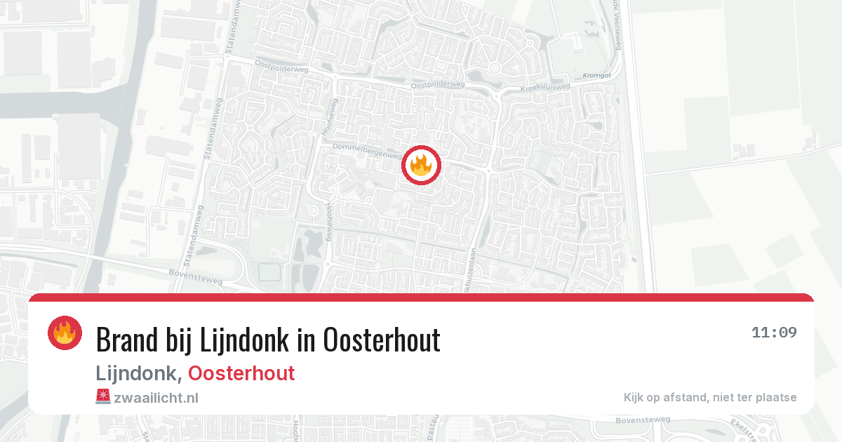 Brand bij Lijndonk in Oosterhout — 2 aug 2026