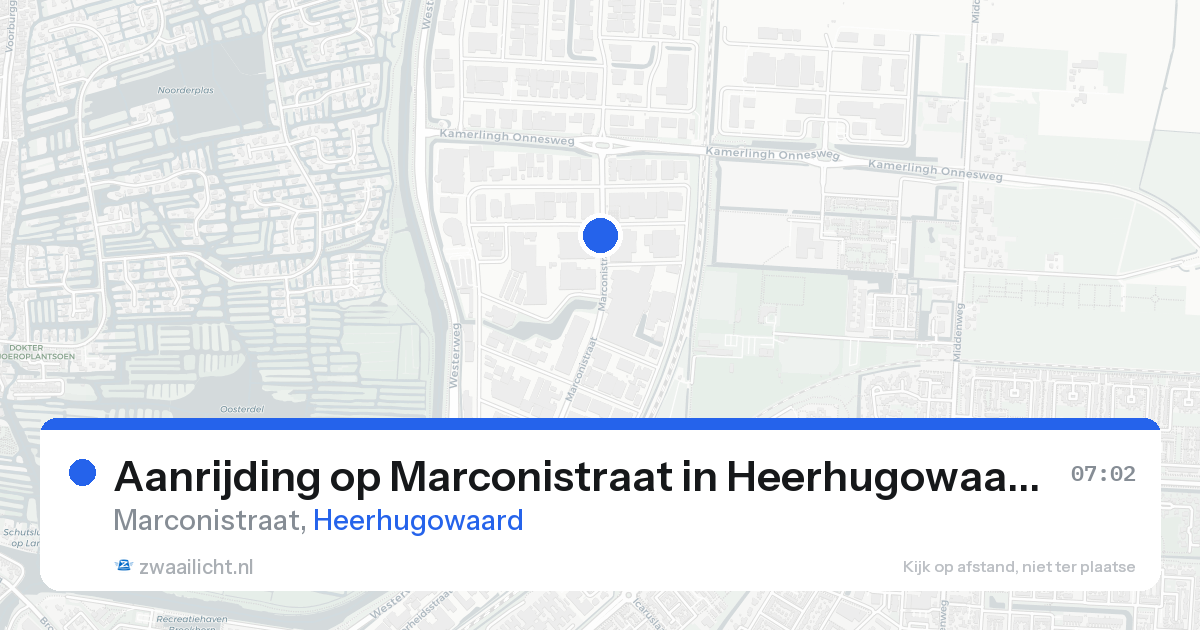 Aanrijding op Marconistraat in Heerhugowaard — 17 aug 2026