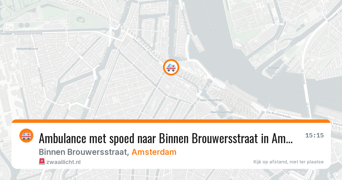 Ambulance met spoed naar Binnen Brouwersstraat in Amsterdam — 11 aug 2026