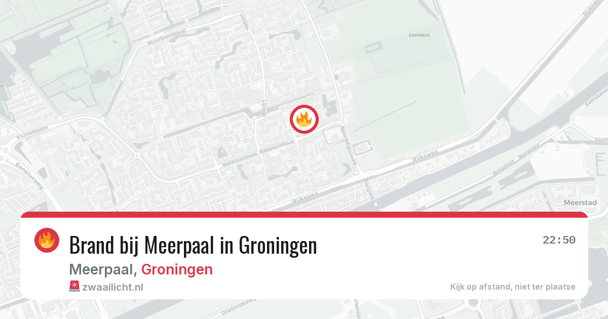Brand bij Meerpaal in Groningen — 11 aug 2026