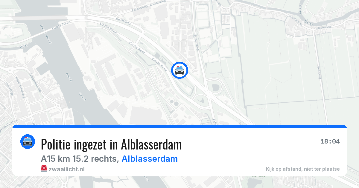 Politie ingezet in Alblasserdam — 11 aug 2026 | 🚨 Zwaailicht.nl