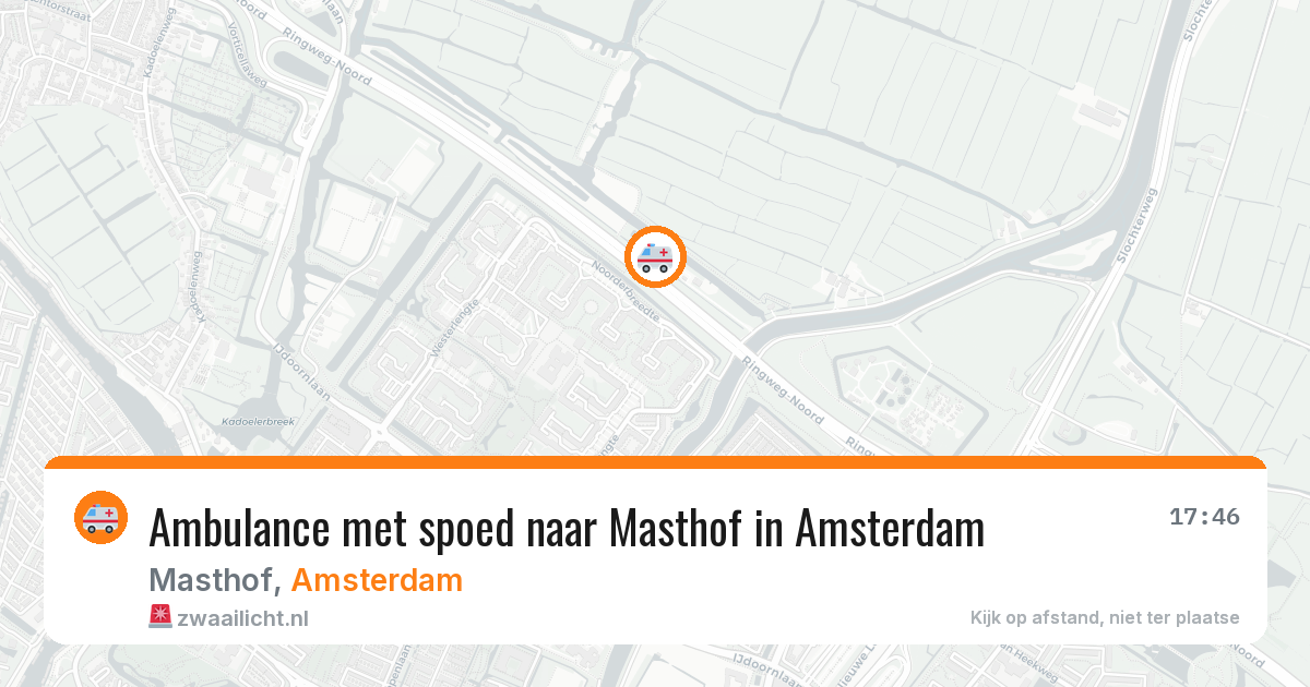Ambulance met spoed naar Masthof in Amsterdam — 10 aug 2026