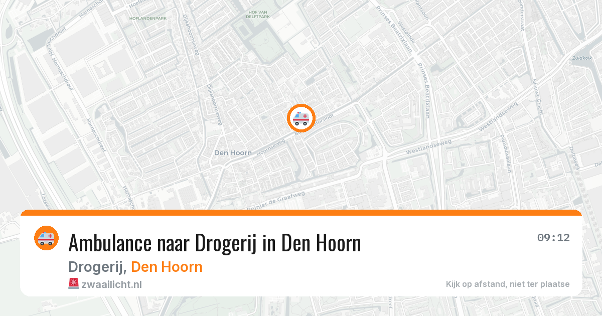 Ambulance naar Drogerij in Den Hoorn — 14 aug 2026