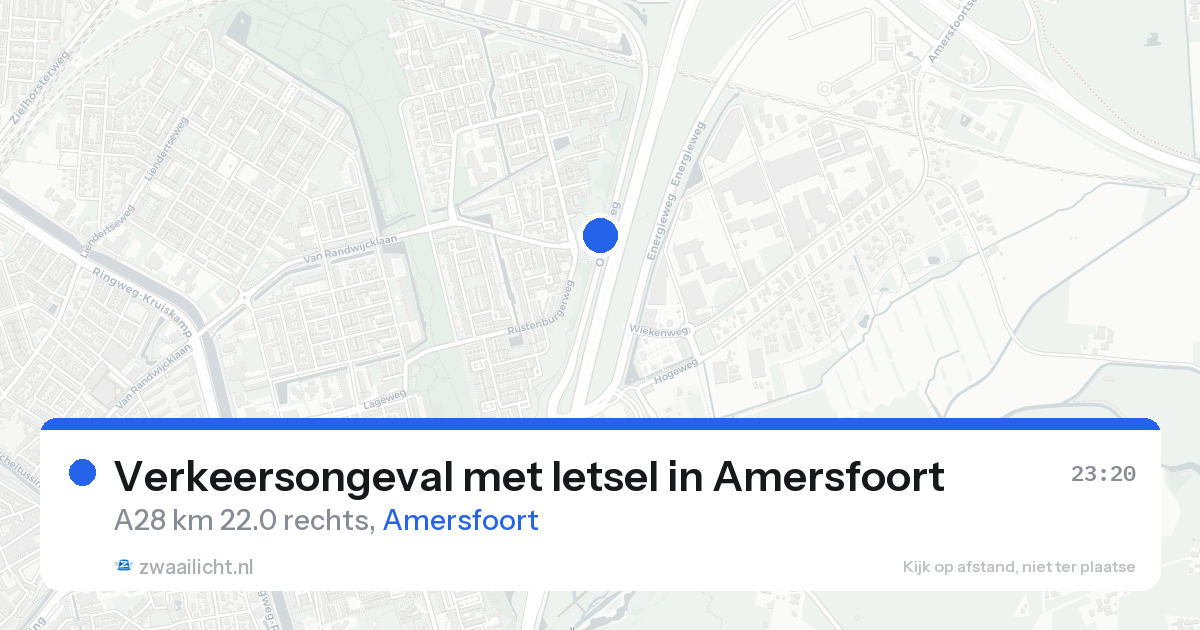 Verkeersongeval met letsel in Amersfoort — 15 aug 2026