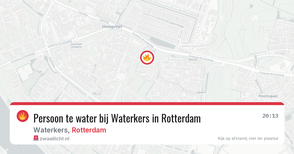 Persoon te water bij Waterkers in Rotterdam — 13 jun 2026