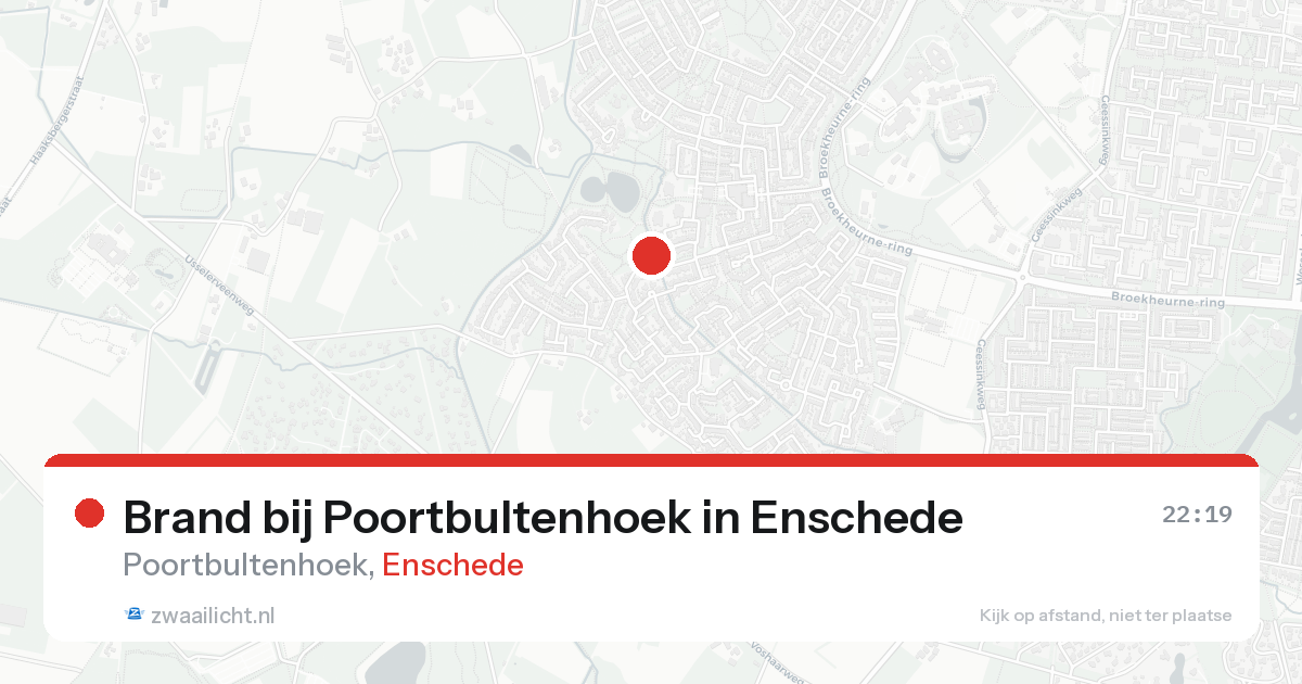 Brand bij Poortbultenhoek in Enschede — 24 aug 2026