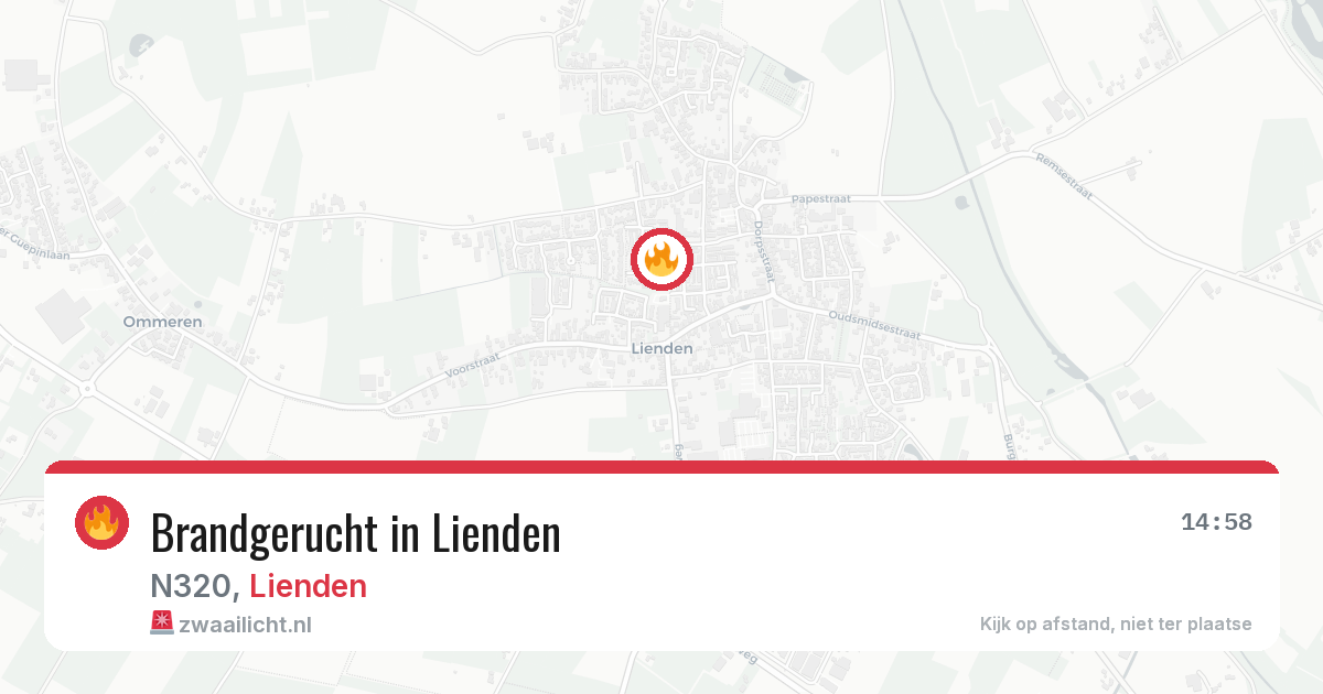Brandgerucht in Lienden — 6 mei 2026